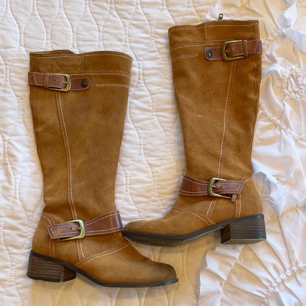 Encore suede leather brown, long boots